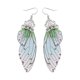 thumbnail image 1 of 1 Pair Creative Wings Earrings Imitation Cicada's Wings Eardrops Fashion Personality Animal Design Ear Jewelry for Women Ladies (Silver Green)------Pr, 1 of 3