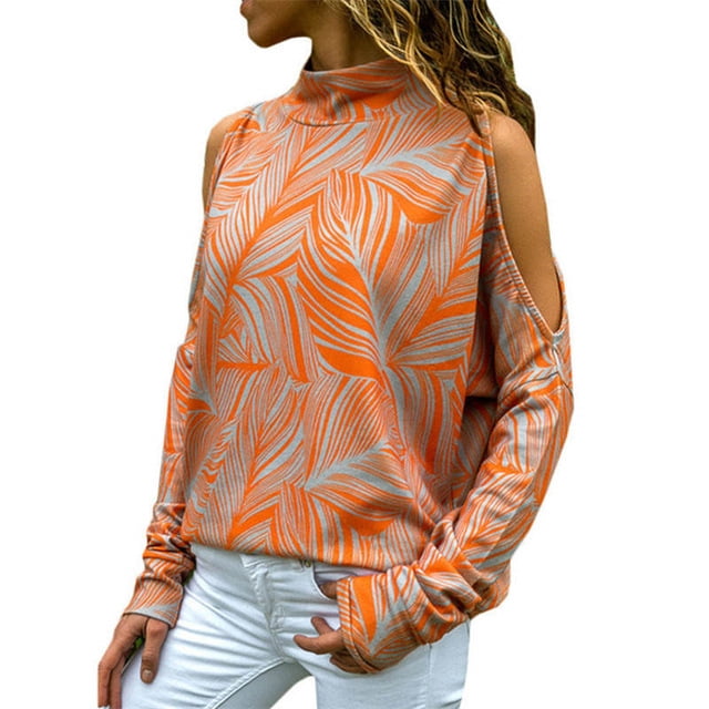 turtleneck cold shoulder tops