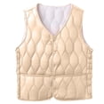thumbnail image 6 of uublik Women's Warm Vest Button Up Casual Thermal Jackets Lightweight Trendy Outerwear Coat with Pockets, Khaki, 6 of 7