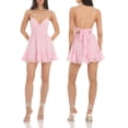 thumbnail image 2 of Douhoow Women Mini Cami Dress V-Neck Spaghetti Strap Short Dress Summer Low Cut Tie-Up Backless Dress, 2 of 6