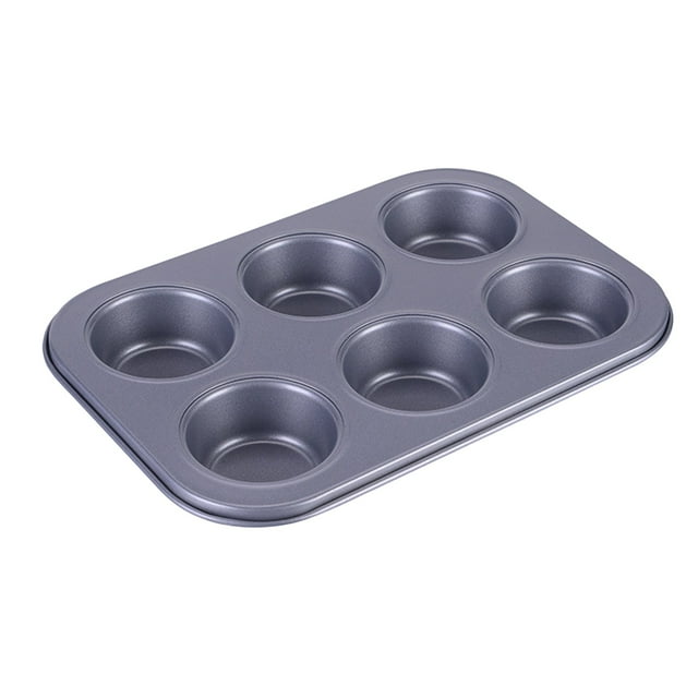 Hearth & Gear Walbest Non Stick 6 Cup Cupcake Baking Pan Cake Tray Cup Cakes Mini Bun Bakeware Tool Baking Pans Stainless Steel Nonstick Baking Racks for Oven Use with Pan Tube Pans for Baking Air Fry