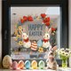 thumbnail image 5 of Easter Decoración del hogar Easter Lovely Bunny Egg and Butterflys Cataleptic Cling Window Stickers for Holiday Window Decorations Decoración del hogar, 5 of 6