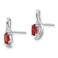 thumbnail image 2 of 14k White Gold Garnet Diamond Earring, 2 of 3