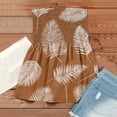 thumbnail image 4 of OIOLOYJM Womens Tube Top Summer Cute Strapless Palm Tree Peplum Top Backless Vacation Ruffle Party Shirts Light Brown L, 4 of 4