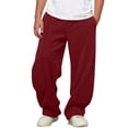 thumbnail image 2 of Dagugfen Boys Sweatpants Fleece Thermal Elastic Waist Loose Fitted Full Length Pants Outdoor Activewear Fall Winter Pants(9-10YearsWine), 2 of 8