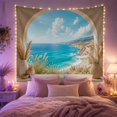 thumbnail image 2 of Ocean Waves Picturesque with Stone Archway Creates Window, Mystical Fantasy for Space Lovers, Galaxy Room Decor, Mother'S Day Gift, Tapestry Wall Hanging for Bedroom and Dorm, 2 of 7