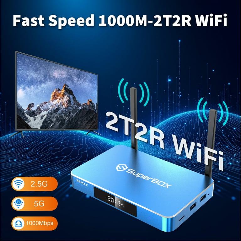 Super Box S5 Max 2024, 4G+64G, Stable TV Box, Voice Remote, 64G
