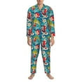thumbnail image 3 of Naloa Japanese Koi Men’s Pajamas Set - Long Sleeve Button Down Sleep Shirt and Pajama Bottoms Sleepwear Set-Small, 3 of 7