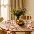 thumbnail image 5 of Orange Red Checkered Round Placemats Set of 8 for Dinning Tables,Heat-proof Braided Table Mats 13 Inch,Farmhouse Buffalo Plaid Washable Place Mat for Kitchen Restaurant Party Decor Table Setting, 5 of 9