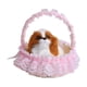thumbnail image 2 of Muñeco De Peluche Juguete de perro simulado con cesta de flores, ideal como regalo de cumpleaños para niños (rosa, 1 unidad). JASKFLY, 2 of 4