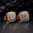 thumbnail image 3 of Yellow Gold 925 Sterling Silver 0.50Ct VVS Moissanite Diamond Men's Flower Cluster Screw Back Stud Earrings, 3 of 7