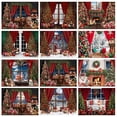 thumbnail image 3 of Mocsicka-telón de fondo de Navidad para niños, árbol de Navidad, corona de ventana, bosque de invierno, Fondo de fotografía para estudio fotográfico, 3 of 4