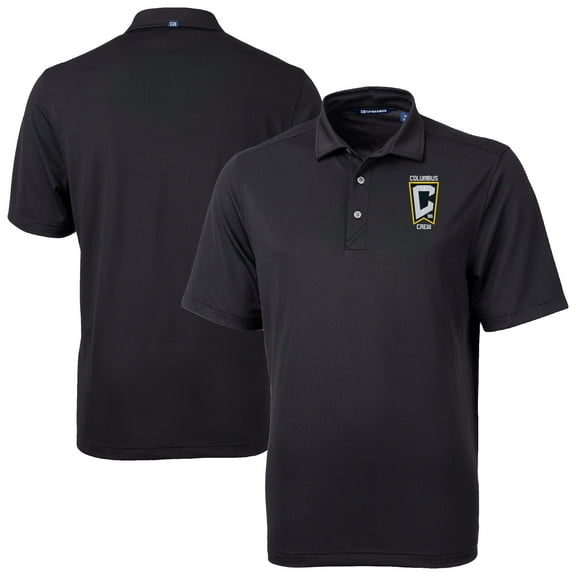 Men's-Cutter & Buck Black Columbus Crew Virtue Eco Pique Recycled Polo