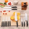 thumbnail image 5 of Aoresac Knife Set with Block for Kitchen , Germany Stainless Steel Sharpener and 6 Serrated Steak Knives, Professional Chef Knife Set 15 Piece, 5 of 6
