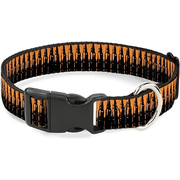 Plastic Clip Collar - Bullets2 Orange Black - Narrow-Small 6-9"
