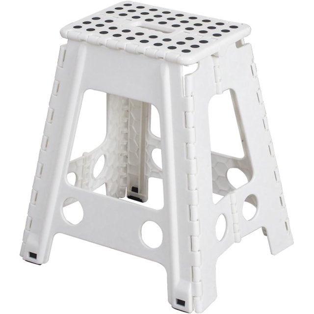 Folding Step Stool 16 ""stool 330 LBS Plastic Folding Step Stool for Adults Step Stool for Kitchen, Bathroom, Dining Room Step Stool, Folding Step Stool (White)