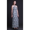 thumbnail image 2 of Bimba Tie-Dye Women Sleeveless Crew Neck Halter Gown With Side Slits Maxi Dress-Small, 2 of 6