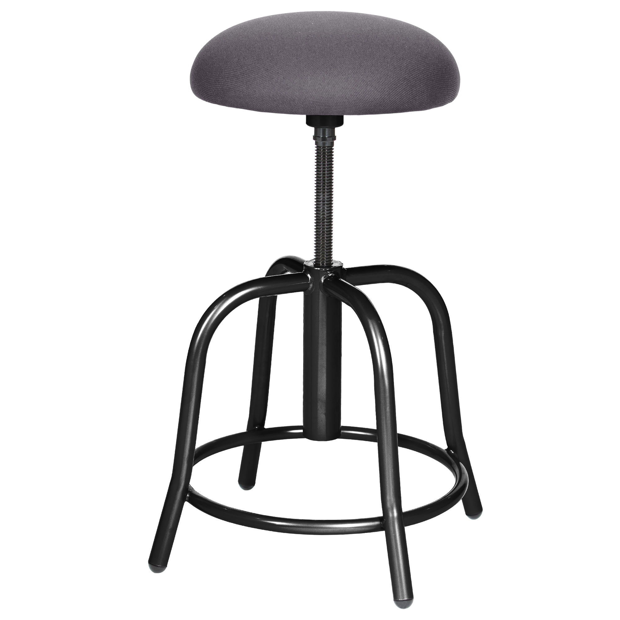 Hampden Furnishings Vince Collection Fabric Padded Swivel Art Stool, Black/Grey, 19"-25"
