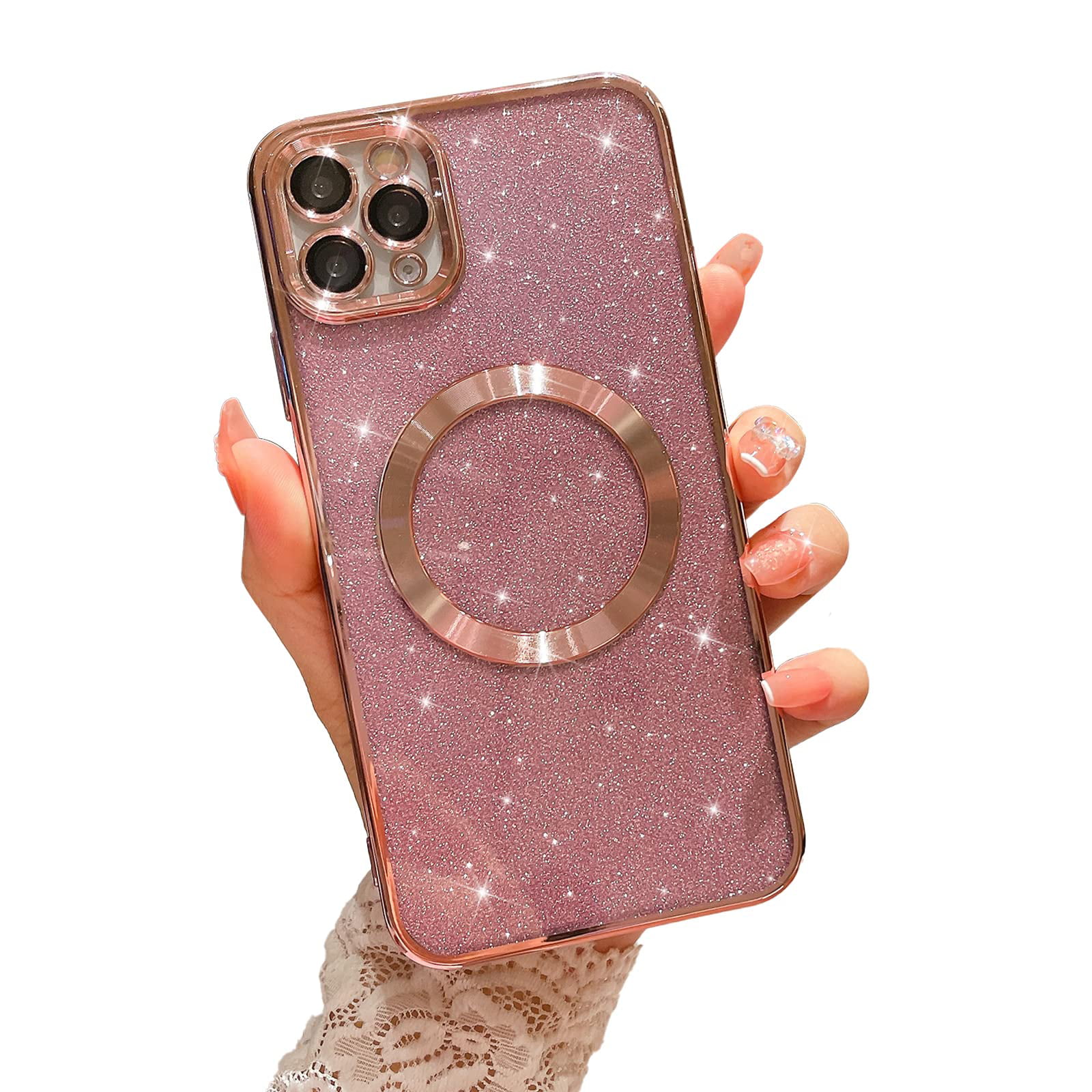 Dteck Luxury iPhone 11 Pro Max Cute Case for Women,Sparkle Plating