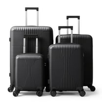 Ktaxon 4-Piece Luggage Set Hardshell Lightweight ABS Carry On Suitcase 360° Spinner Wheels Black