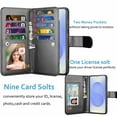 thumbnail image 3 of Wallet Case for Samsung Galaxy S25 Plus Wallet Case 6.7" 5G (2025), [9 Card Slots] Luxury PU Leather Credit Holder Carrying Folio Flip [Detachable] Kickstand Magnetic Phone Cover & Lanyard [Black], 3 of 6
