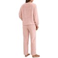 thumbnail image 3 of Innerwin Ensemble de Pyjama en Polaire pour Femmes, Couleur Unie, Col Rond, Chaud, Sherpa, Rose L, 3 of 4