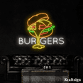 thumbnail image 3 of Craftnamesign Burger Neon Sign, Burger Shop LED Sign, Fast Food Shop Decor, 3 of 4