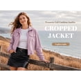 thumbnail image 4 of NAYTOAO Womens Zip Up Stand Collar Jacket Multi Pocket Drawstring Hem Outerwear, 4 of 9