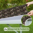 thumbnail image 6 of Brown Mushroom Daisy Dark Pattern Square Fitted Tablecloth with Elastic Edge,Square Table Cover,Washable Elastic Table Cover for Home Kitchen Party Decor 34"x34", 6 of 6