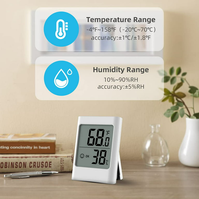 ThermoPro TP50W Digital Hygrometer Indoor Thermometer Room Thermometer and Humidity Gauge with Temperature Humidity Monitor, Black