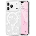 thumbnail image 1 of XUCP-Magnetic for iPhone 17 Pro Case, Bow Case Compatible with MagSafe, Wireless Slim Clear Ribbon Aesthetic Phone Cover Anti-Yellowing Shockproof Protective Cover for Women Girl - White, 1 of 4