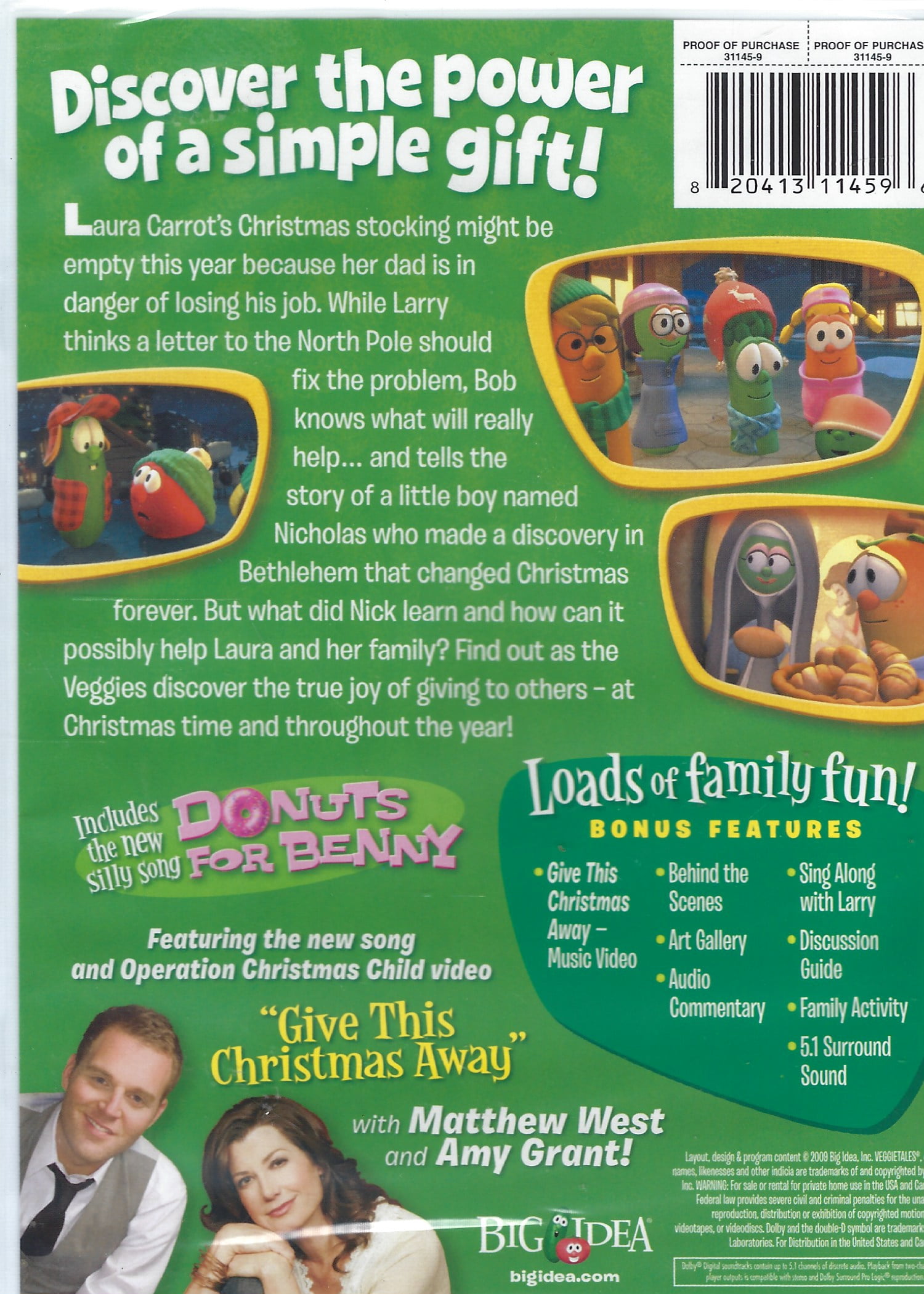 Big Idea Productions 14068 DVD - Veggie Tales St Nicholas a Story
