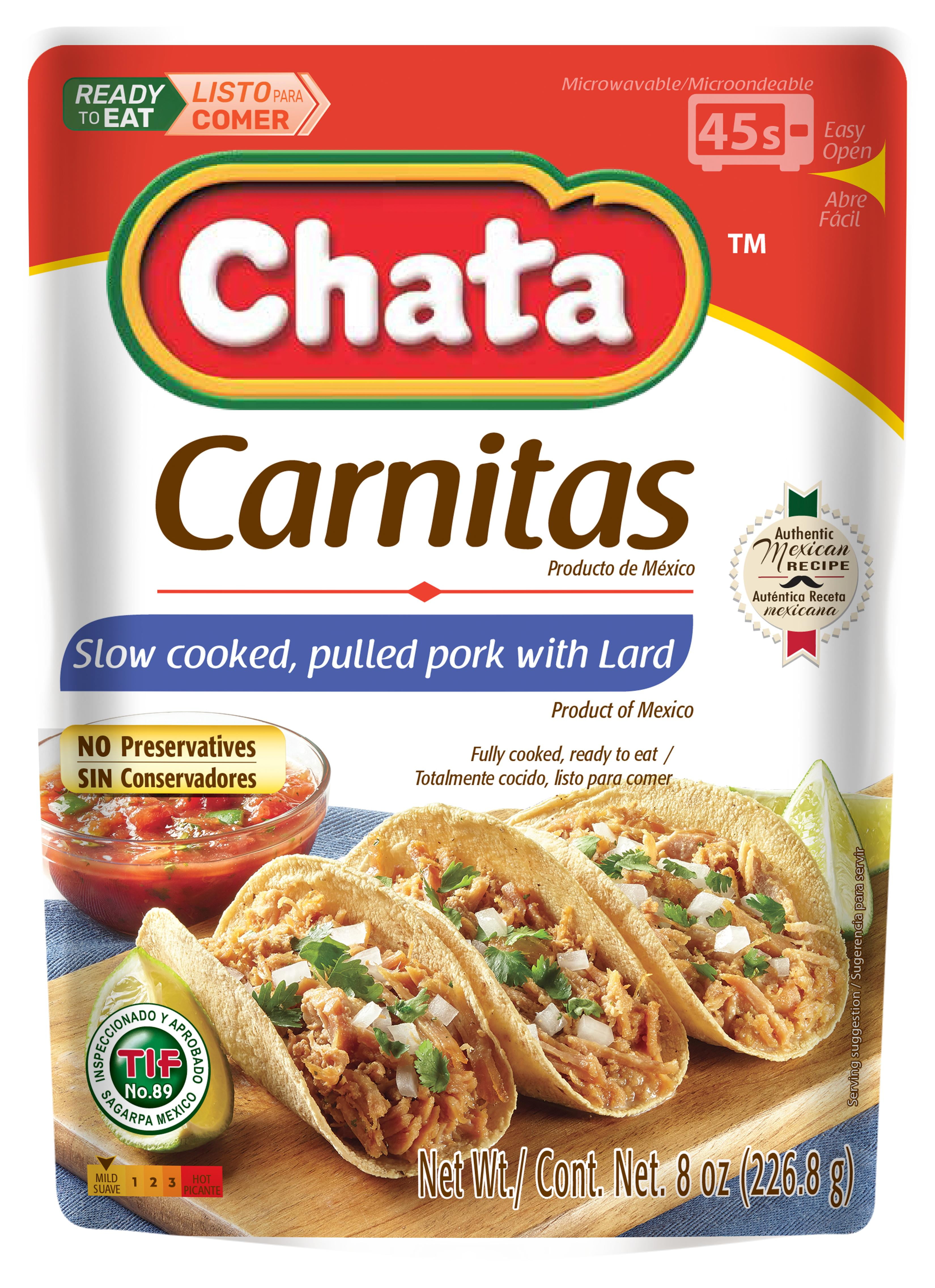 (3 pack) Chata Pork Carnitas Pouch, 8 oz, Pack of 1