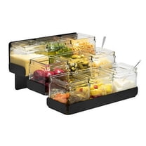 Rosseto SM328 Condiments Station 3 Levels 9 Glass Jars Holder, Black Matte - 12.6 x 12.4 x 6.9 in.