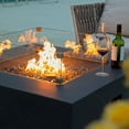 thumbnail image 5 of Elementi Plus Glass Wind Screen Outdoor Firepit Table Wind Guard Square Clear Fire Pit Glass Guard Fireplace Screen Tempered Glass Wind Shield Firepit Accessories - 23.6 x 23.6 Inches, 5 of 10