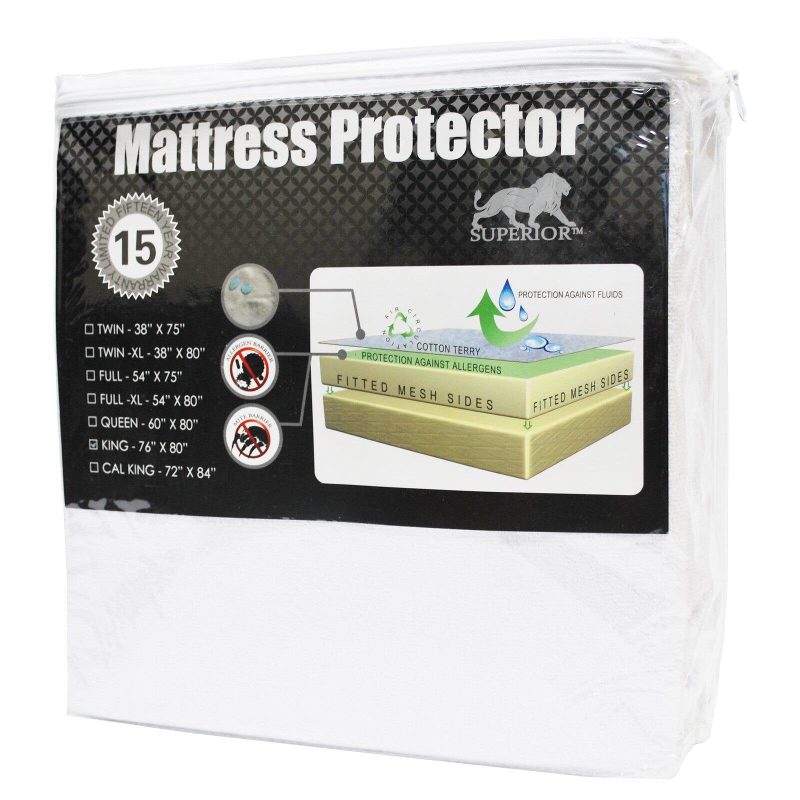 Mattressgard Superior Mattress Protector Waterproof Hypoallergenic Fitted Cover 