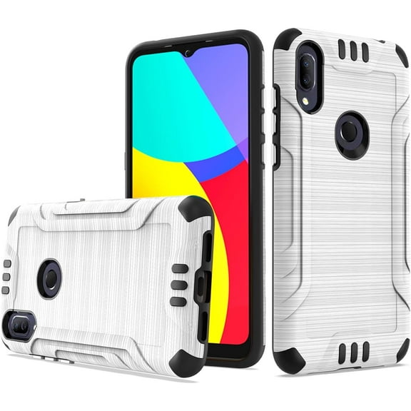 For Alcatel Lumos DALN5023 / Alcatel Axel 5004R Lining Hybrid Cover Phone Case - Silver