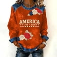 thumbnail image 2 of MEICHEN Women's 250th Anniversary Embroidered Denim Patchwork Round Neck Sweatshirt 250th Anniversary Sweatshirt Patriotic Sweatshirt, 2 of 4