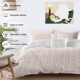 thumbnail image 3 of 3 Piece Burnt Orange Striped Duvet Cover Set California King,Microfiber Comforter/Quilt Cover with Corner Ties and 2 Pillowcases,Modern Abstract Art Geometric All Season Bedding with Zipper Closure, 3 of 8