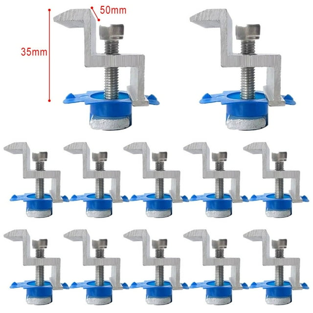 SPRING Solar Panel Bracket 12Pcs Aluminium Alloy End /Middle Clip Fixture For Mounting Rail Strong Connection Druable 35mm end clip