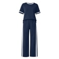 thumbnail image 7 of Womens Summer Two Piece Sets Sportswear Wide Leg Pants Casual Sports Set Travel Vacation Short Sleeve Sets Matching Sets Women Clothing, 7 of 7