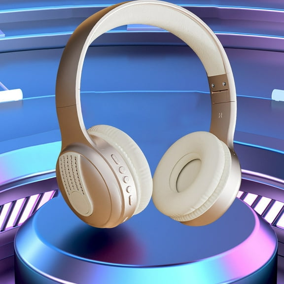 Latrodar Wireless Bluetooth Headphones Over Ear With RGB Best of Both Worlds Use Foldable Headset Gold 8x7.4 Inch Home Essentials