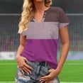 thumbnail image 3 of IROINNID Women's Printed Button Detail Round Neck Blouse Short Sleeve Casual Tops Summer Fashion Trendy Tees(Hot Pink,), 3 of 5