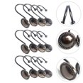 thumbnail image 3 of 12pcs Bath Rollerball Shower Curtain Hooks Glide Rings Shower Curtain Rings, 3 of 9