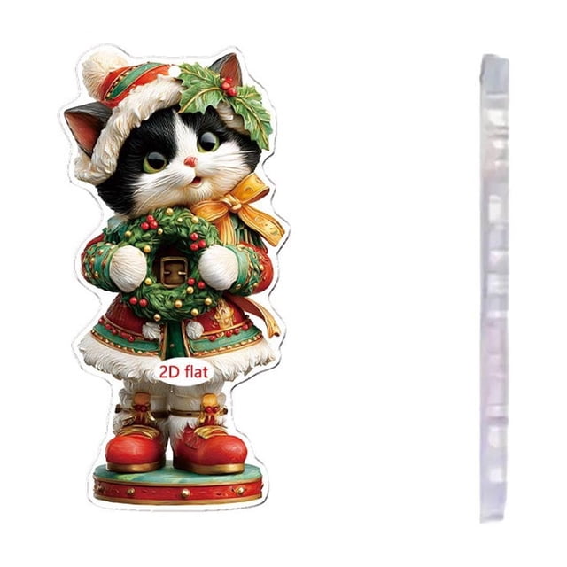 Adornos Navideños Planos 2D de Acrílico para Niños - Decoración Festiva y Regalos para Niños - Material Ligero y Festivo - Regalo Ideal para Niños | Fácil de Colgar - 1 Colgante