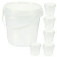 thumbnail image 4 of FUEENIRVA 6Pcs Buckets with Lids for Food Handling 1.2L Capacity Food Grade Plastic Material Transparent, 4 of 8