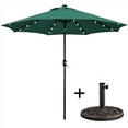 thumbnail image 3 of Yaheetech 9FT LED Patio Market Umbrella with 22lbs 17.5'' Patio Market Umbrella Base, Dark Green, 3 of 9
