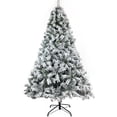 thumbnail image 2 of 1Pc 7.5Ft Hinged Artificial Fir Chritmas Tree, Snow Flocked Artificial Holiday Christmas Tree W/1,346 Branch Tips/Vinyl/Indoor Use Only/For Shop Mall Livingroom Store，Green, 2 of 8