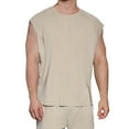 thumbnail image 1 of Tank Top for Men, Mens Fashion Casual Solid Color Button Elastic Duick Drying Sports Round-Neck Tank Top, 1 of 5
