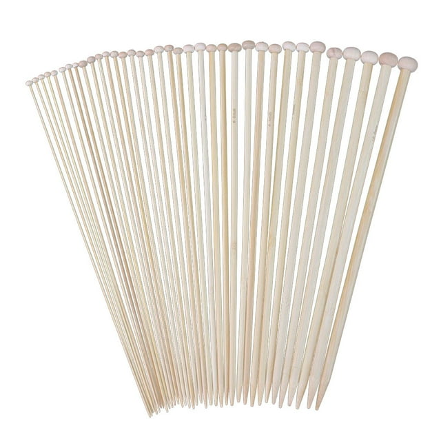 KAKOWELY bamboo knitting needles 36 PCS 12CM Single Pointed Knitting Needles Practical Knitting Needles Bleaching Knitting Needles Handmade Sweater Straight Needle for DIY Knitting Size 25CM